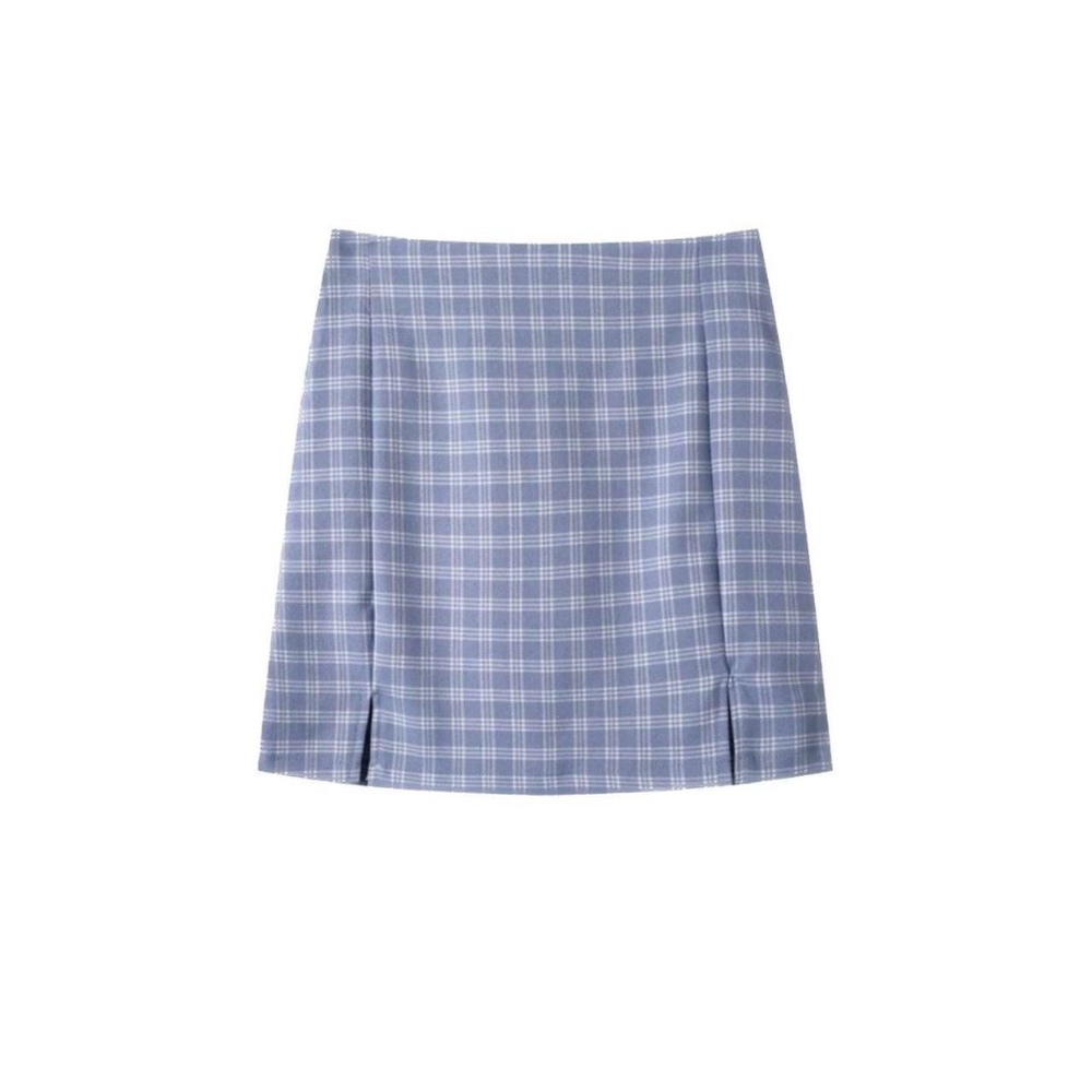 Plaid Mini Brandy Melville Blue And White Skirt